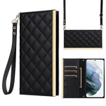 For Samsung Galaxy S21 5G / 4G Case PU Leather Stand Wallet Phone Cover with Shoulder Strap
