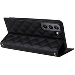 For Samsung Galaxy S21 5G / 4G Case PU Leather Stand Wallet Phone Cover with Shoulder Strap