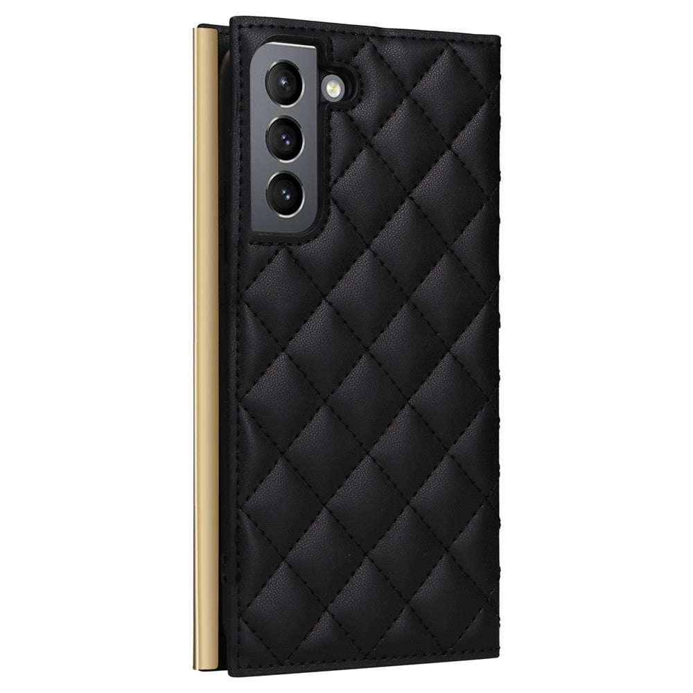 For Samsung Galaxy S21 5G / 4G Case PU Leather Stand Wallet Phone Cover with Shoulder Strap