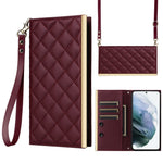 For Samsung Galaxy S21 5G / 4G Case PU Leather Stand Wallet Phone Cover with Shoulder Strap