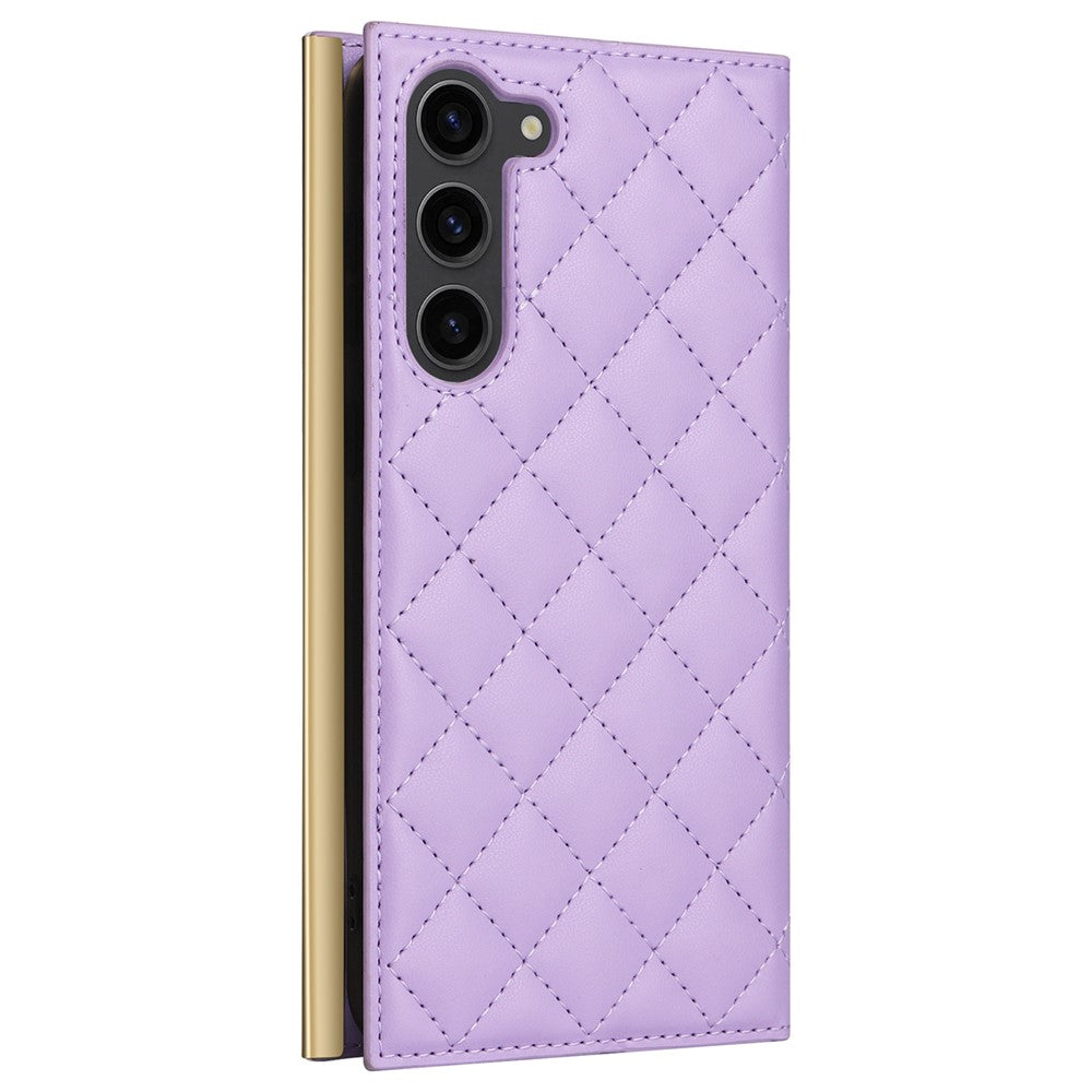 For Samsung Galaxy S23 Leather Case Suction Cup Wallet Flip Phone Cover with Shoulder Strap