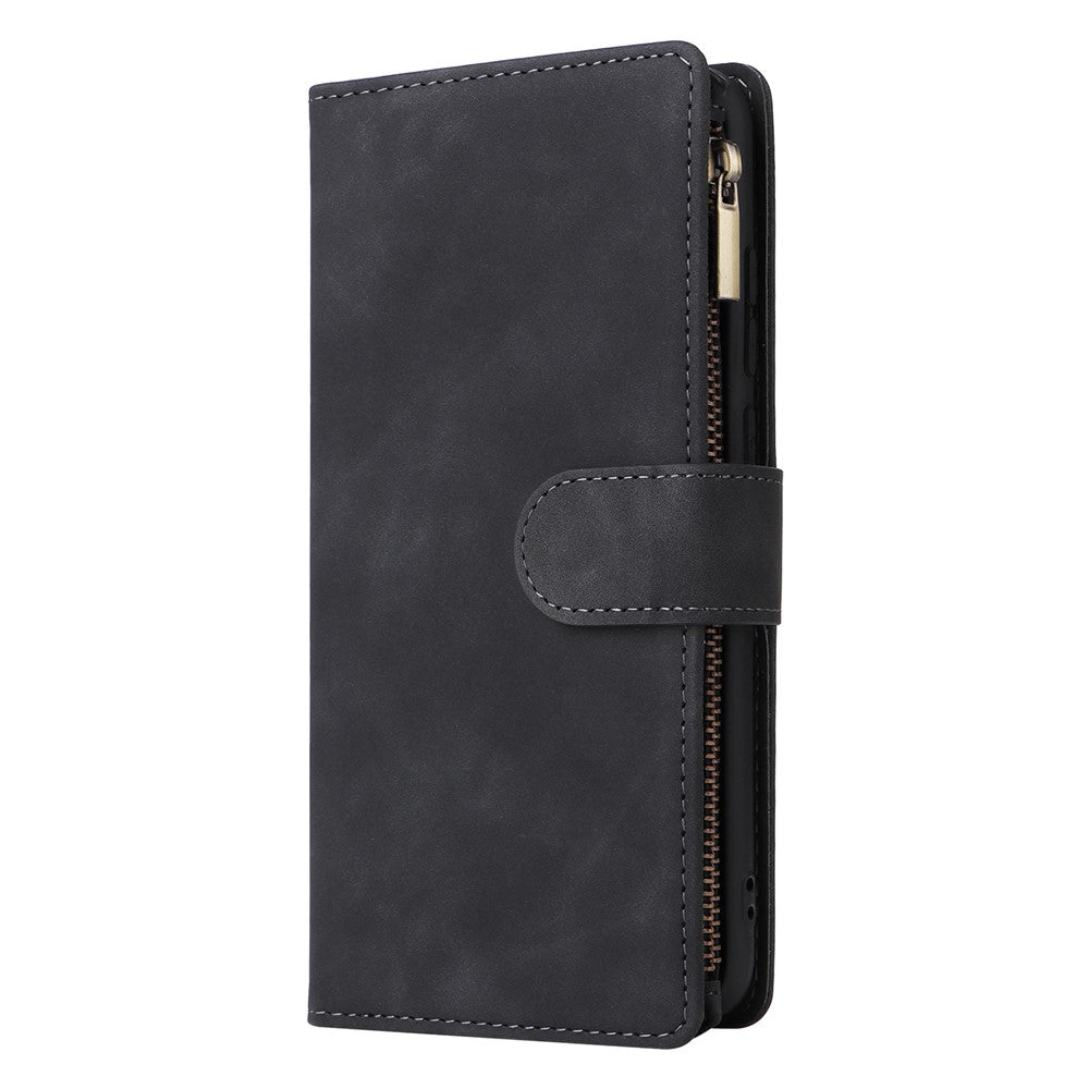 For Samsung Galaxy A05 4G Case Multiple Card Slots Anti-fall Zipper Pocket Leather Phone Cover
