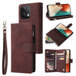 For Xiaomi Redmi Note 13 5G Case Leather Phone Protective Cover Zipper Wallet Card Holder