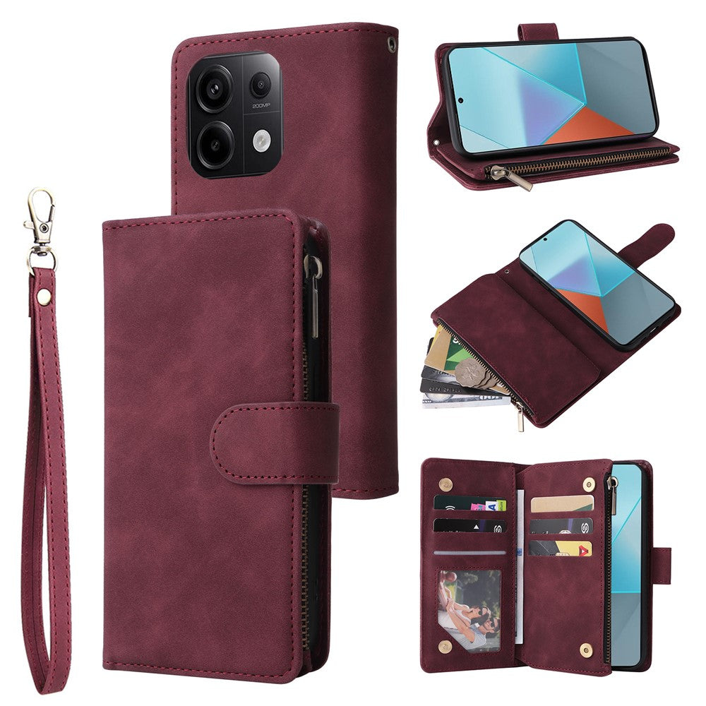 Xiaomi Redmi Note 13 Pro 5G / Poco X6 5G PU-läderplånboksfodral med flera kortplatser
