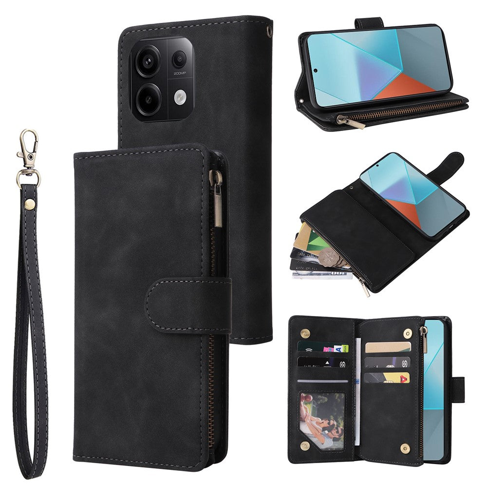Xiaomi Redmi Note 13 Pro 5G / Poco X6 5G PU-läderplånboksfodral med flera kortplatser