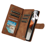 For Xiaomi Redmi Note 13 Pro+ 5G Zipper Pocket Phone Case PU Leather Protection Stand Cover