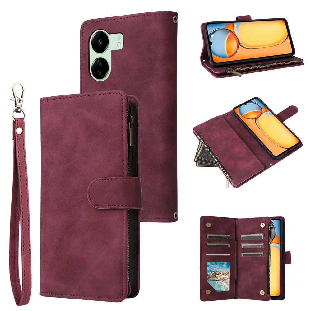 For Xiaomi Poco C65 4G / Redmi 13C 4G / 5G Cell Phone Case Multiple Card Slots Leather Protection Cover