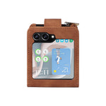 For Samsung Galaxy Z Flip5 5G Case Zipper Multi-Pocket Wallet Leather Phone Cover with Shoulder and Wrist Straps
