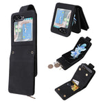 For Samsung Galaxy Z Flip5 5G Case Zipper Multi-Pocket Wallet Leather Phone Cover with Shoulder and Wrist Straps