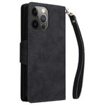 For iPhone 12 Pro Max Case Rivet Decor PU Leather Wallet Flip Phone Cover