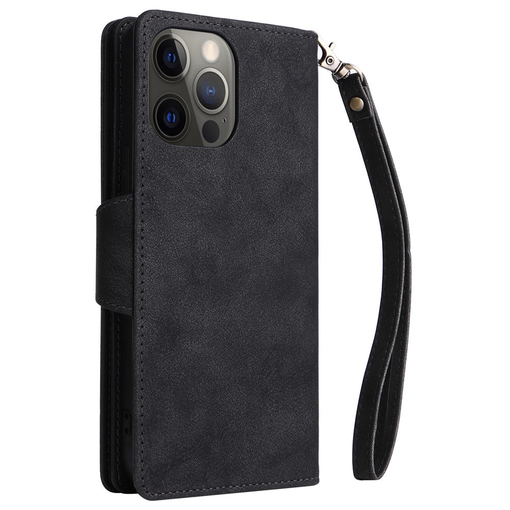 For iPhone 12 Pro Max Case Rivet Decor PU Leather Wallet Flip Phone Cover