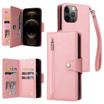 For iPhone 12 Pro Max Case Rivet Decor PU Leather Wallet Flip Phone Cover