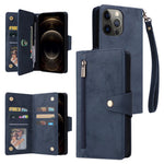 For iPhone 12 Pro Max Case Rivet Decor PU Leather Wallet Flip Phone Cover