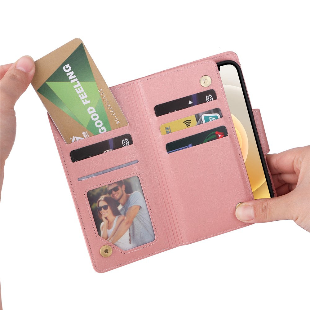 For iPhone 12 mini Shockproof Case Rivet Decor PU Leather Phone Cover