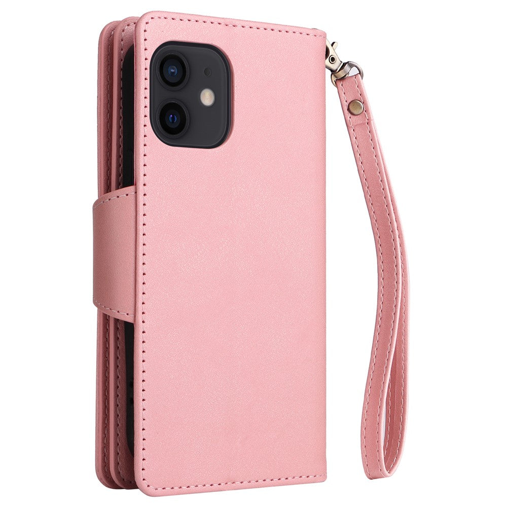 For iPhone 12 mini Shockproof Case Rivet Decor PU Leather Phone Cover