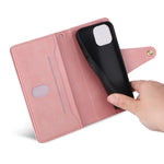 For iPhone 12 mini Shockproof Case Rivet Decor PU Leather Phone Cover
