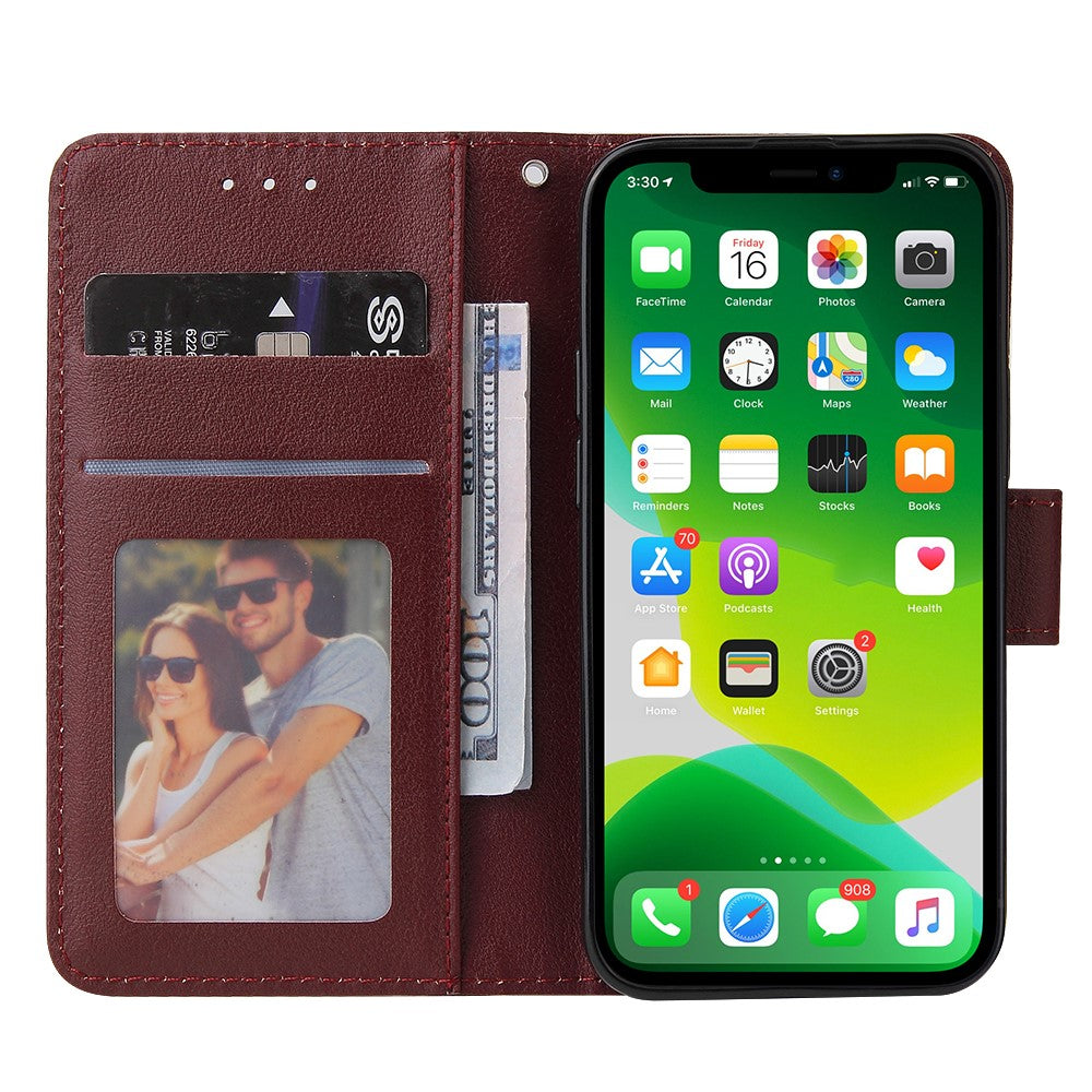 Til iPhone 13 mini cover, PU læder telefoncover med kortpladser og pung