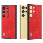 ABEEL Cover til Samsung Galaxy S24 Ultra - PU-læderbelagt PC+TPU skridsikkert greb