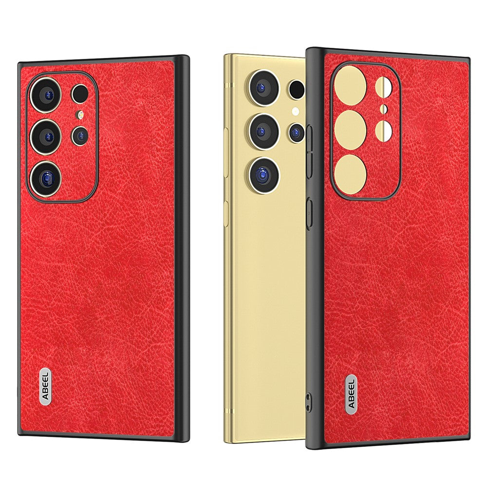 ABEEL Cover til Samsung Galaxy S24 Ultra - PU-læderbelagt PC+TPU skridsikkert greb