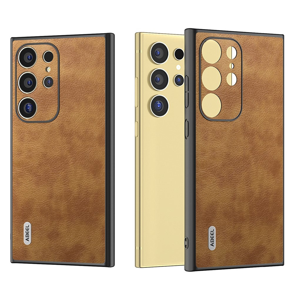 ABEEL Cover til Samsung Galaxy S24 Ultra - PU-læderbelagt PC+TPU skridsikkert greb