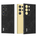 ABEEL til Samsung Galaxy S24 Ultra Cover PU+PC+TPU Litchi Tekstur Anti-ridse Telefoncover