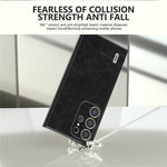 ABEEL til Samsung Galaxy S24 Ultra Cover PU+PC+TPU Litchi Tekstur Anti-ridse Telefoncover