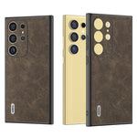 ABEEL til Samsung Galaxy S24 Ultra Cover PU+PC+TPU Litchi Tekstur Anti-ridse Telefoncover