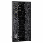 ABEEL Til Samsung Galaxy S24 Ultra Cover Krokodille Tekstur Ægte Ko Læder+PC+TPU Cover