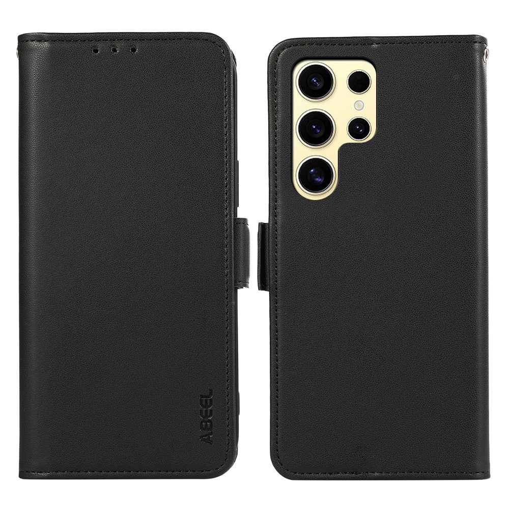 ABEEL For Samsung Galaxy S21 Ultra 5G Cover RFID Blocking PU Leather Wallet Phone Stand Case