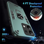 For Xiaomi Redmi Note 13 4G Case PC+TPU Shock-Absorption Phone Cover Support Magnetic Car Mount
