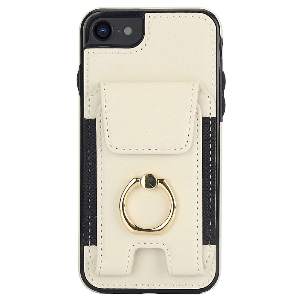For iPhone 7 / 8 / SE (2020) / SE (2022) Kickstand Case Card Slots PU Leather+TPU Phone Cover
