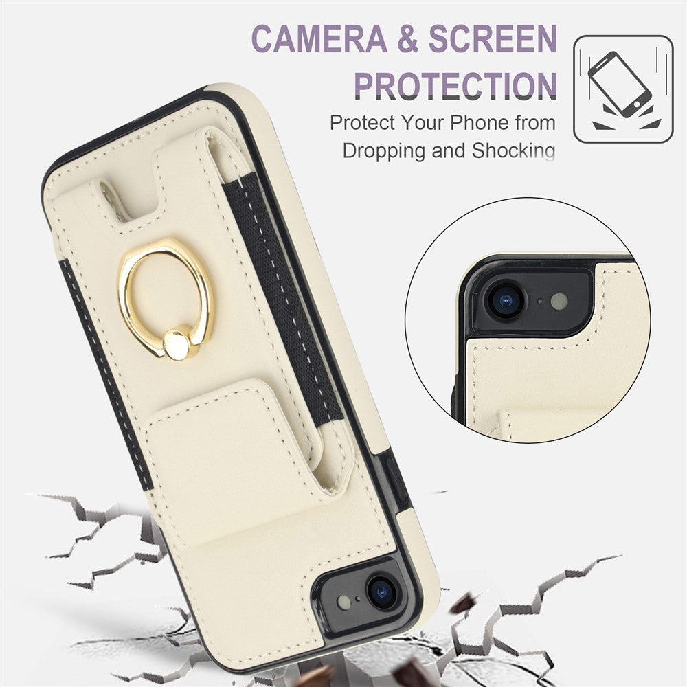 For iPhone 7 / 8 / SE (2020) / SE (2022) Kickstand Case Card Slots PU Leather+TPU Phone Cover