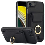 For iPhone 7 / 8 / SE (2020) / SE (2022) Kickstand Case Card Slots PU Leather+TPU Phone Cover
