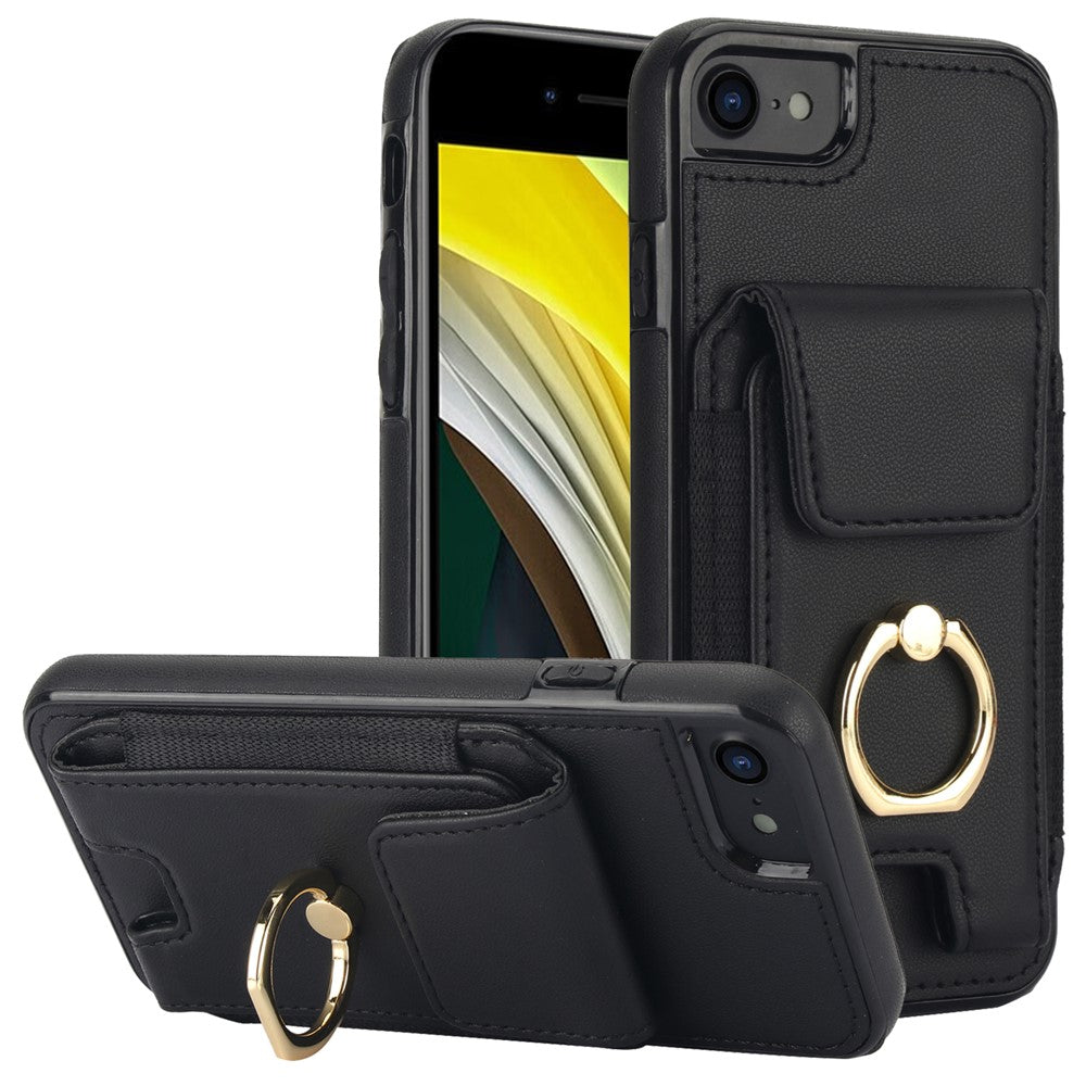 For iPhone 7 / 8 / SE (2020) / SE (2022) Kickstand Case Card Slots PU Leather+TPU Phone Cover