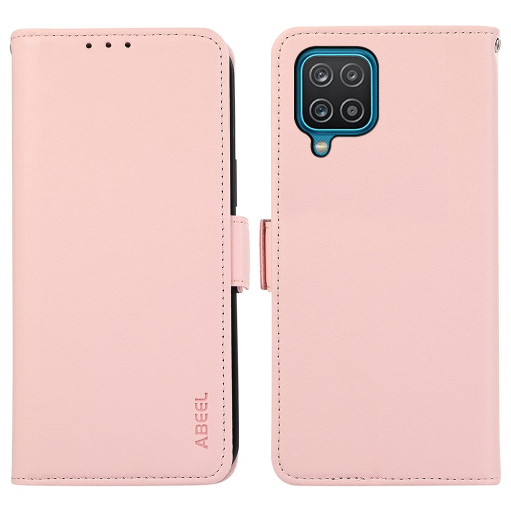 ABEEL För Samsung Galaxy A12 Plånboksfodral Läder Skyddande mobilfodral RFID-blockerande