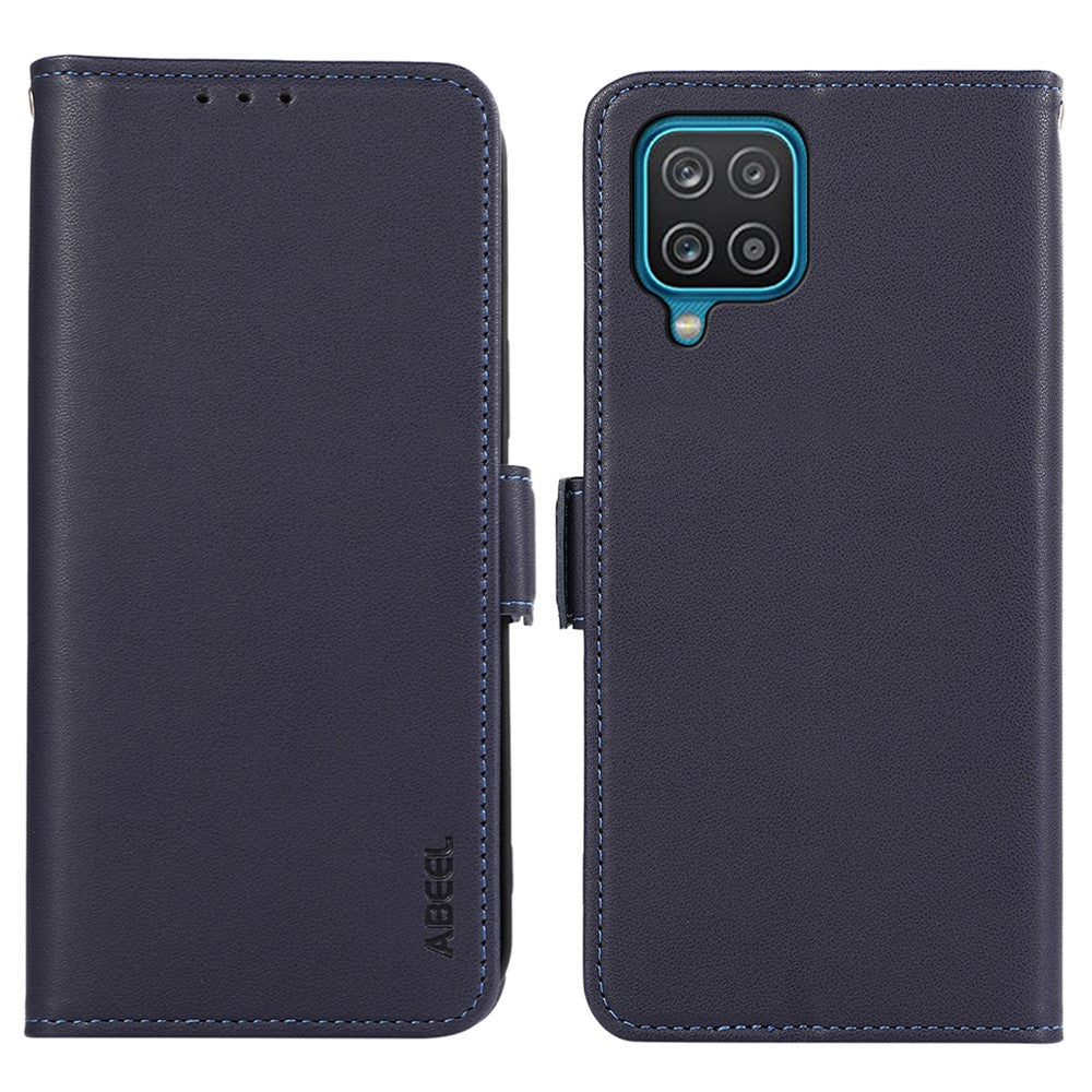 ABEEL För Samsung Galaxy A12 Plånboksfodral Läder Skyddande mobilfodral RFID-blockerande