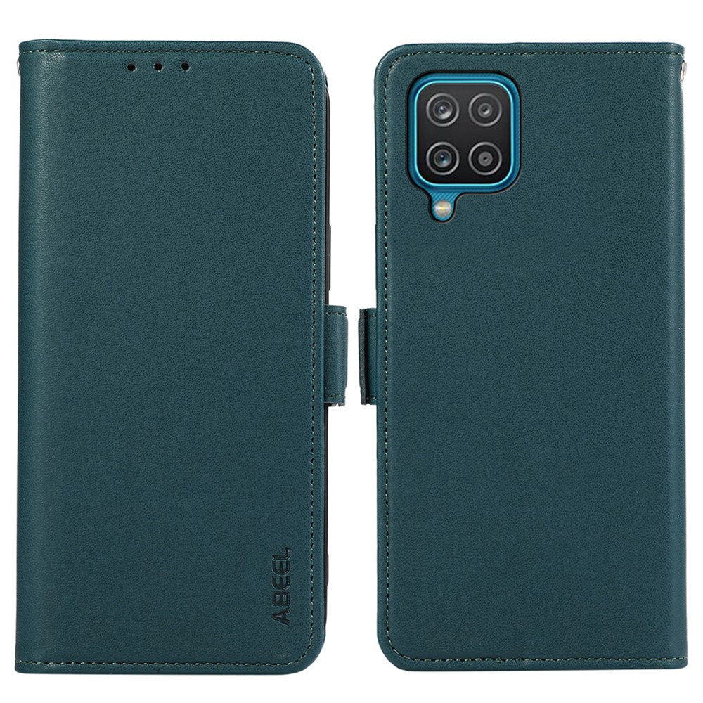 ABEEL För Samsung Galaxy A12 Plånboksfodral Läder Skyddande mobilfodral RFID-blockerande