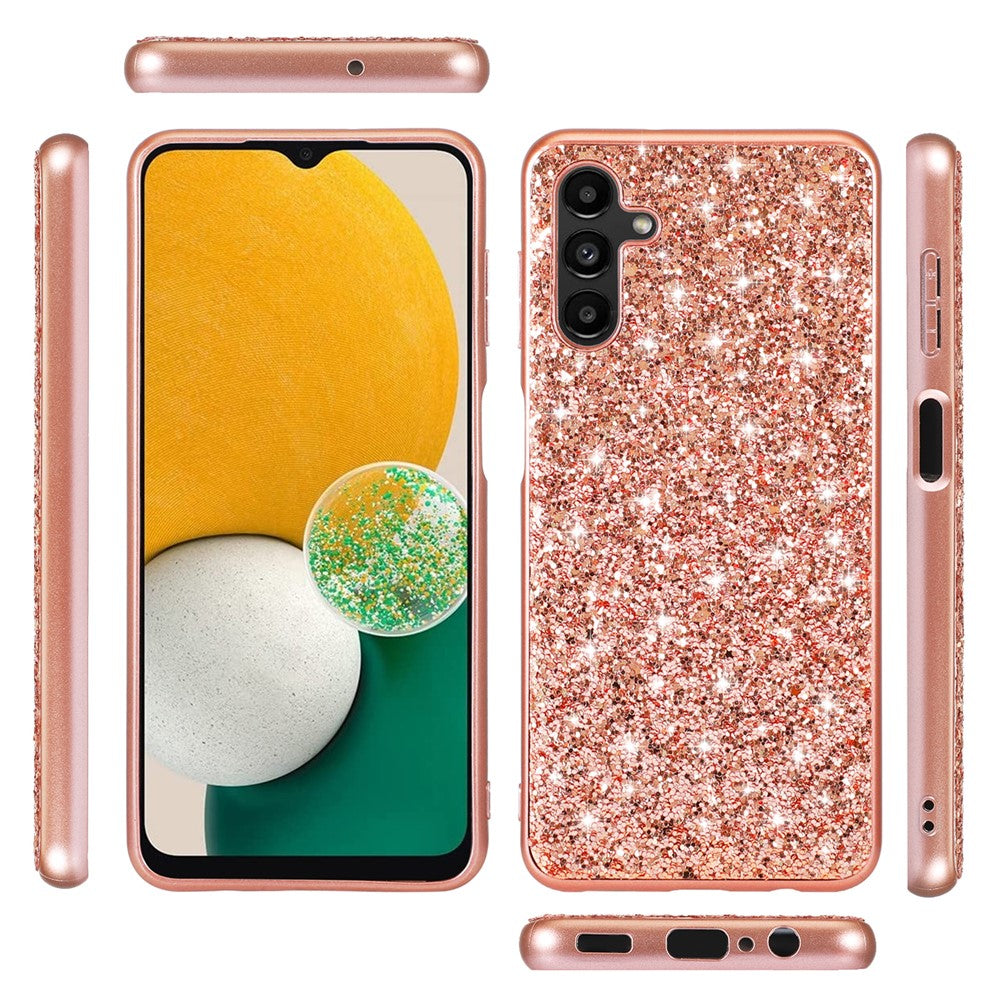 Til Samsung Galaxy A25 5G (Global) (161.0 x 76.5 x 8.3mm) Telefoncover Elektroplettering TPU Ramme Glimmer Pailletter PC Bagside