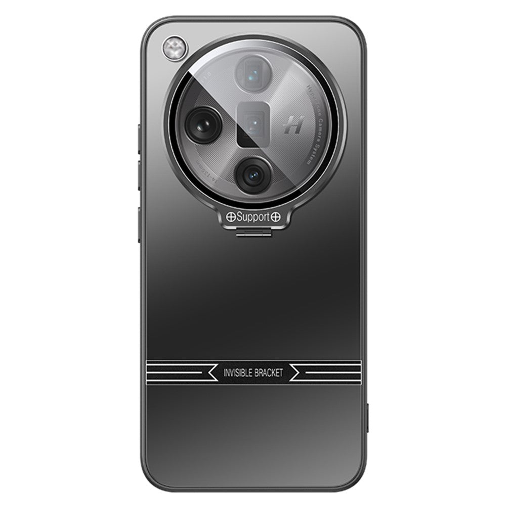 For Oppo Find X7 Ultra Case Matte PC+TPU Phone Cover with Lens Frame Kickstand