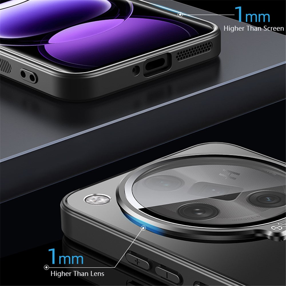 For Oppo Find X7 Ultra Case Matte PC+TPU Phone Cover with Lens Frame Kickstand