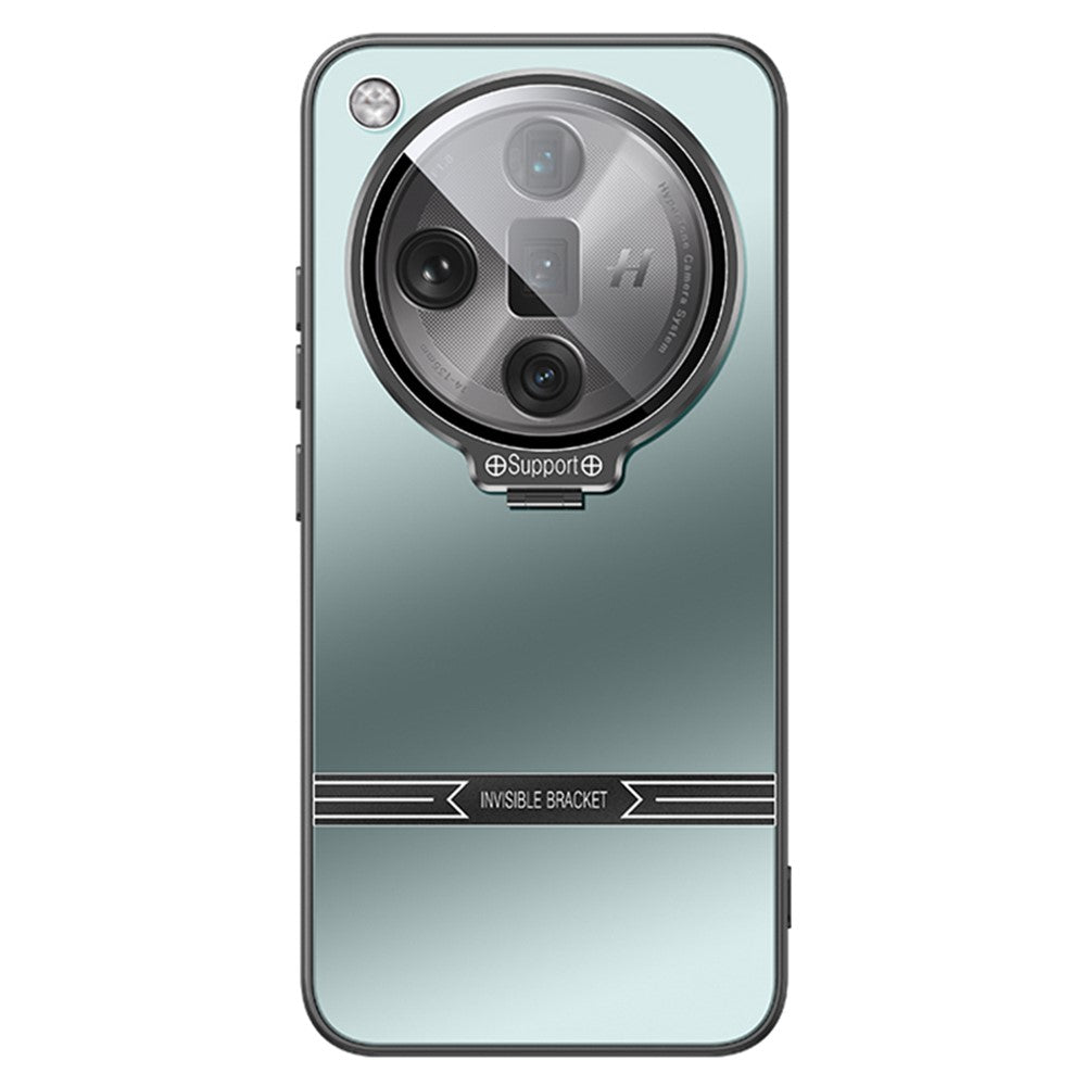 For Oppo Find X7 Ultra Case Matte PC+TPU Phone Cover with Lens Frame Kickstand
