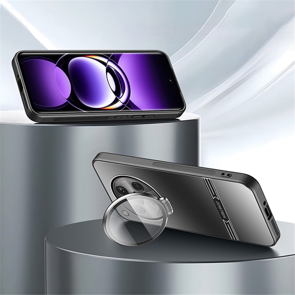 Phone Case for Oppo Find X7 5G PC+TPU Cover with Lens Film Matte Kickstand Cover