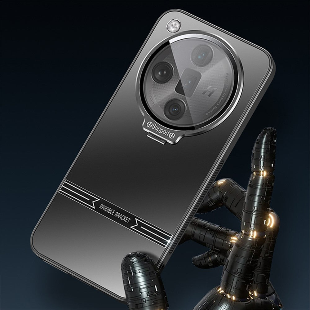 Phone Case for Oppo Find X7 5G PC+TPU Cover with Lens Film Matte Kickstand Cover