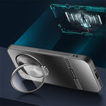 Phone Case for Oppo Find X7 5G PC+TPU Cover with Lens Film Matte Kickstand Cover