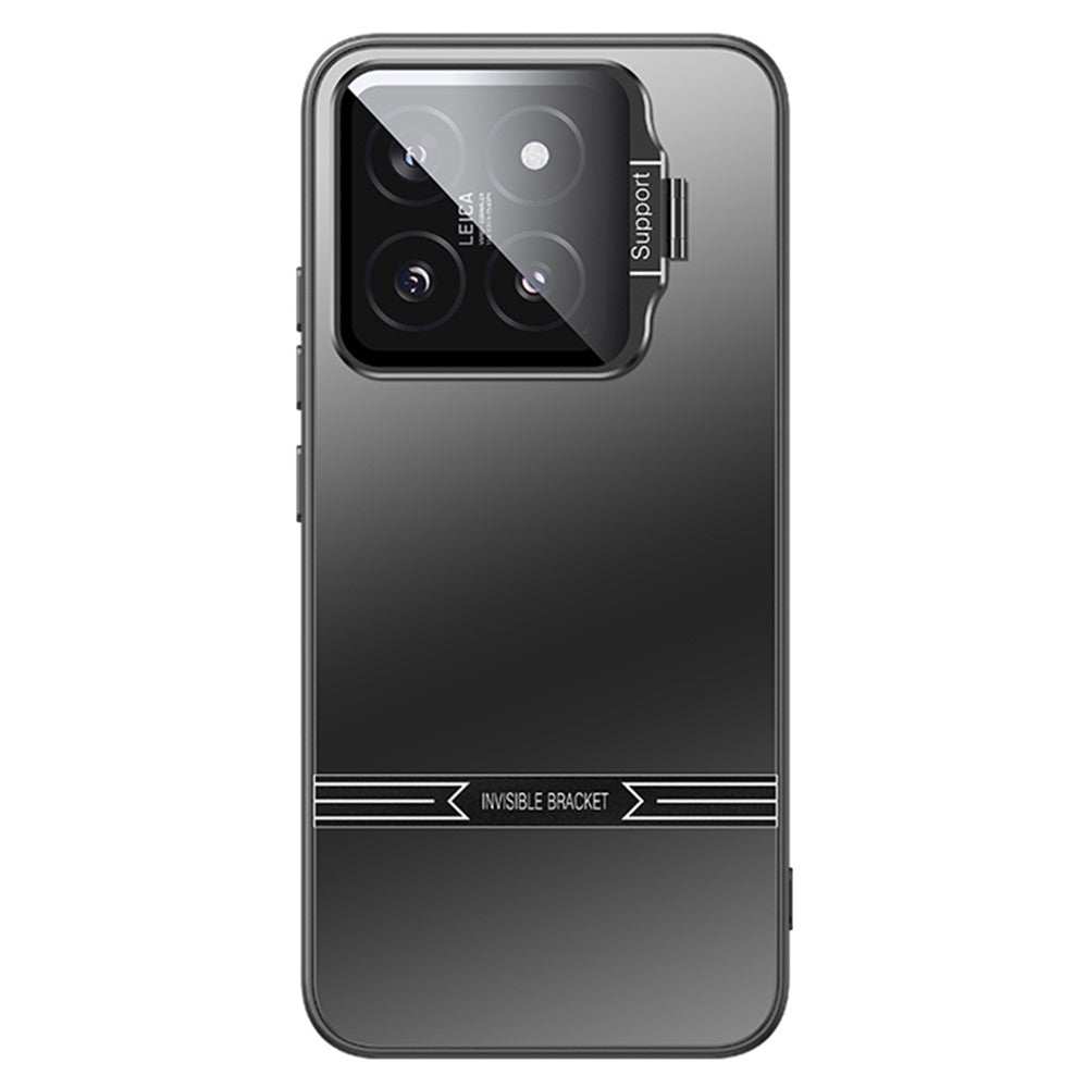 For Xiaomi 14 Matte Cell Phone Cases PC+TPU Cover with Lens Frame Kickstand
