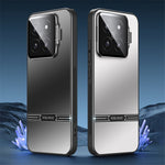 For Xiaomi 14 Matte Cell Phone Cases PC+TPU Cover with Lens Frame Kickstand