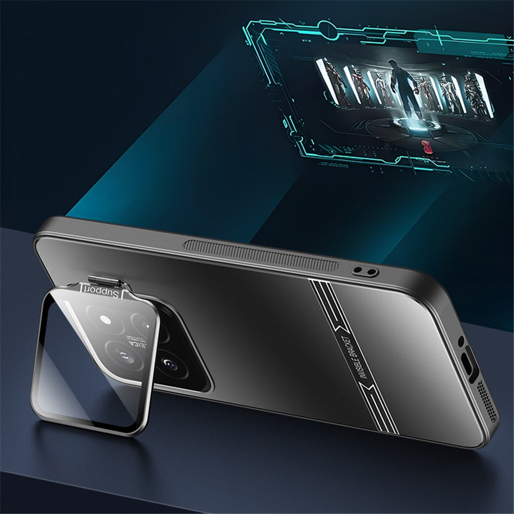 Phone Case for Xiaomi 14 Pro Matte PC+TPU Cover with Lens Frame Kickstand