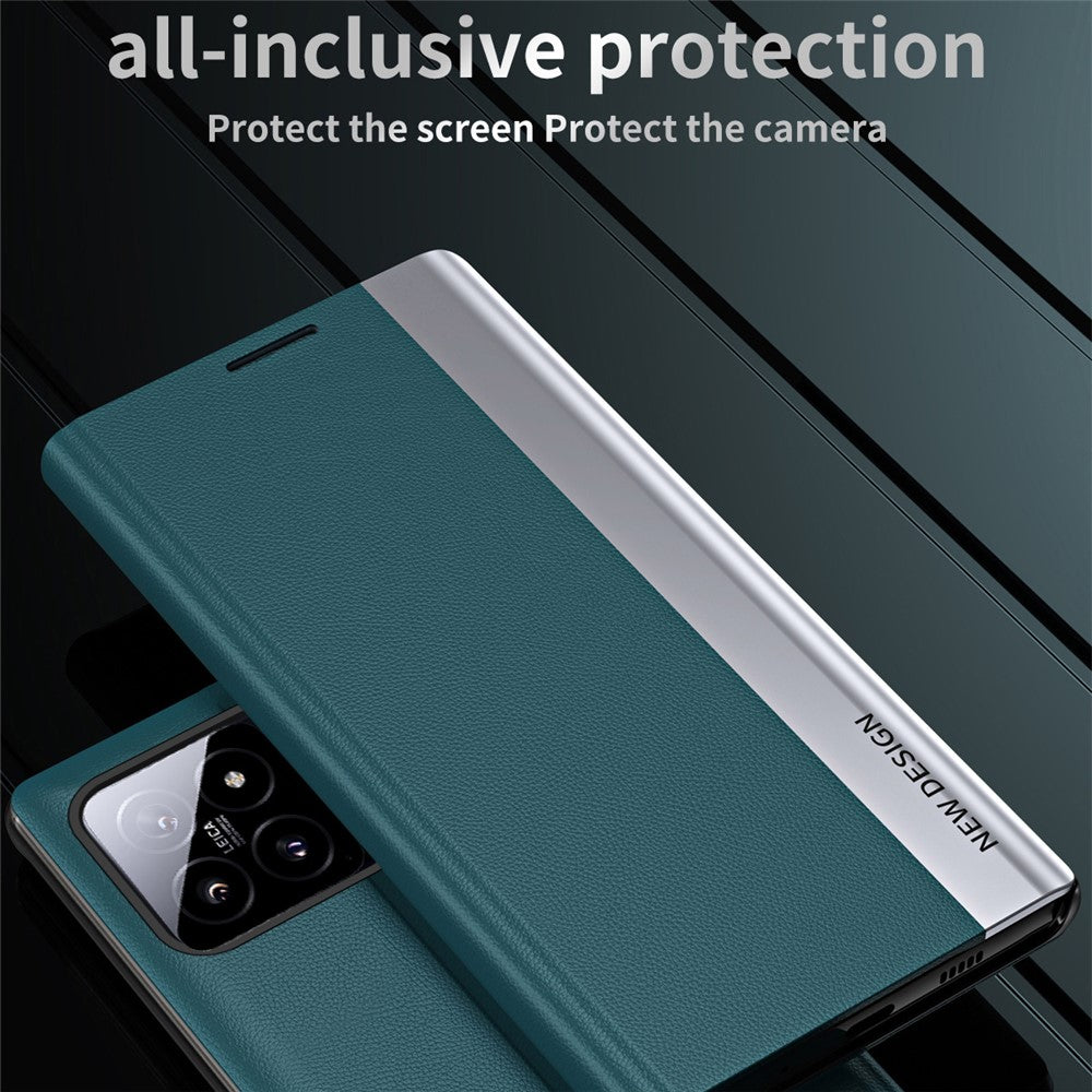 For Xiaomi 14 Pro Stand Case Drop-Proof PC+Leather Phone Guard Cover