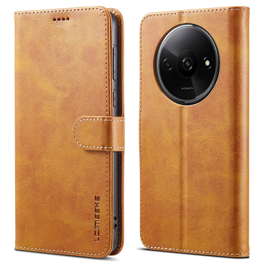 LC.IMEEKE For Xiaomi Redmi A3 / Poco C61 4G Case Calf Texture Flip Stand Shockproof Phone Cover