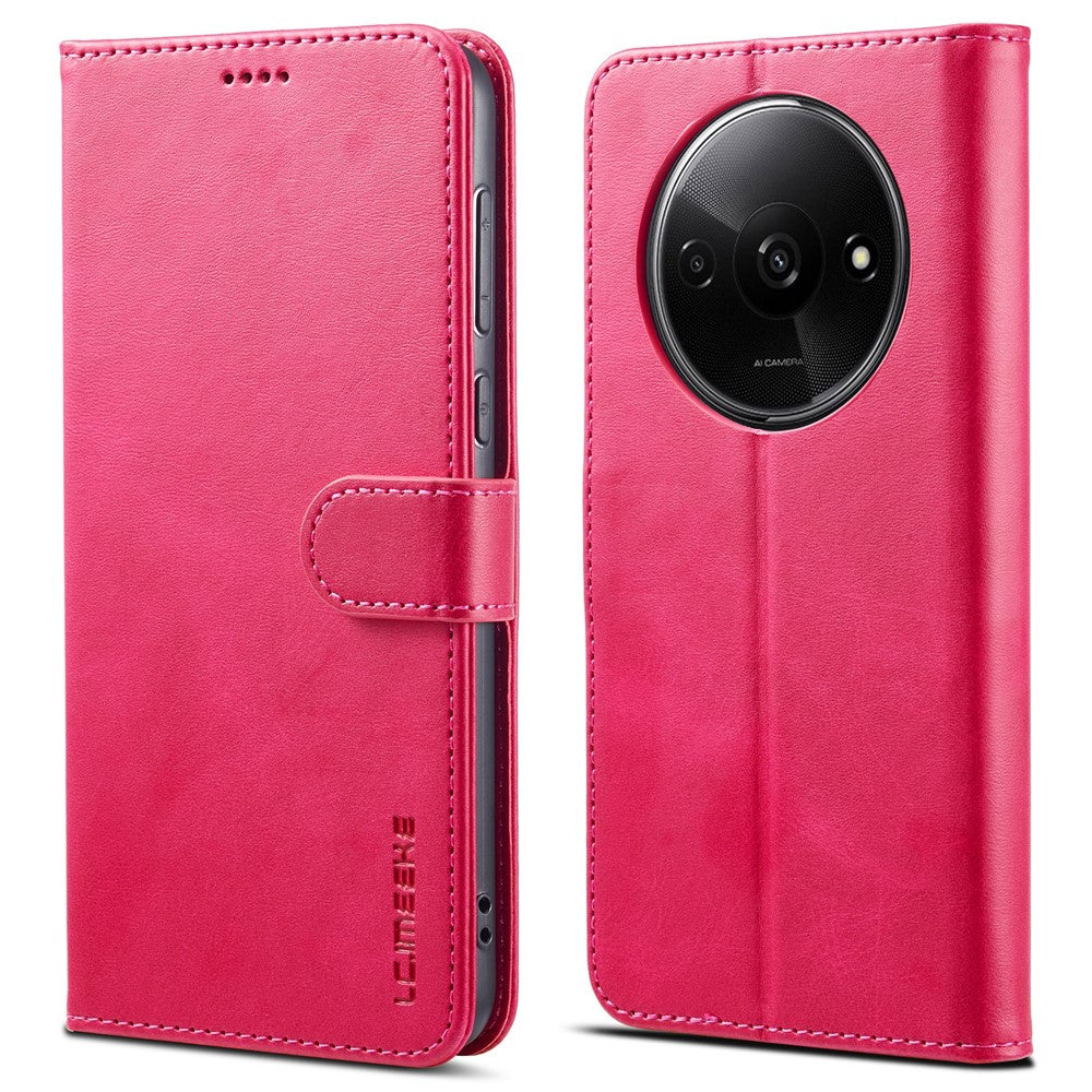 LC.IMEEKE For Xiaomi Redmi A3 / Poco C61 4G Case Calf Texture Flip Stand Shockproof Phone Cover